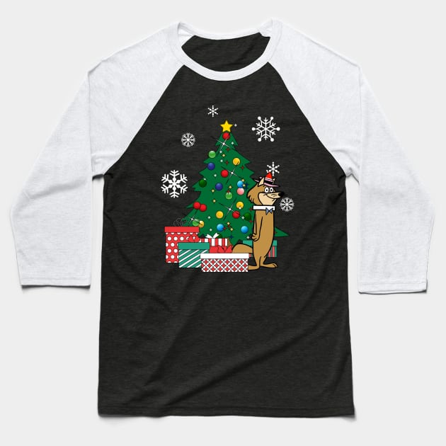 Hokey Wolf Around The Christmas Tree Baseball T-Shirt by Nova5